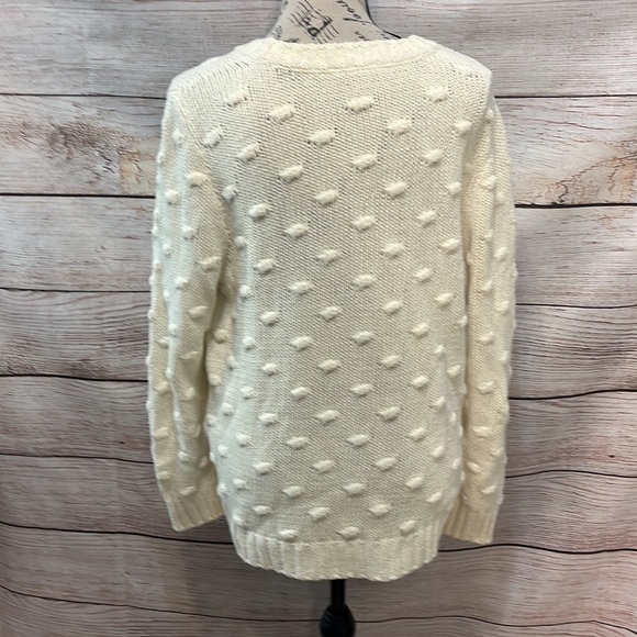 Vince Camuto Popcorn Sweater Antique White Cotton Size Large - Picture 6 of 10